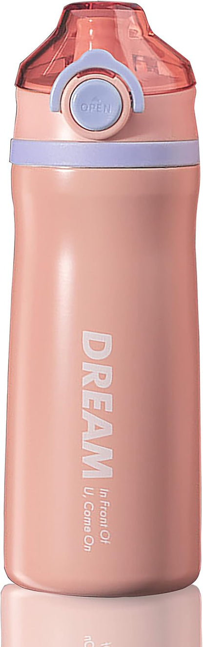 Aeiniwer Insulated Stainless Steel Water Bottle with Straw and Handle for Sport Travel, BPA Free, 16Oz